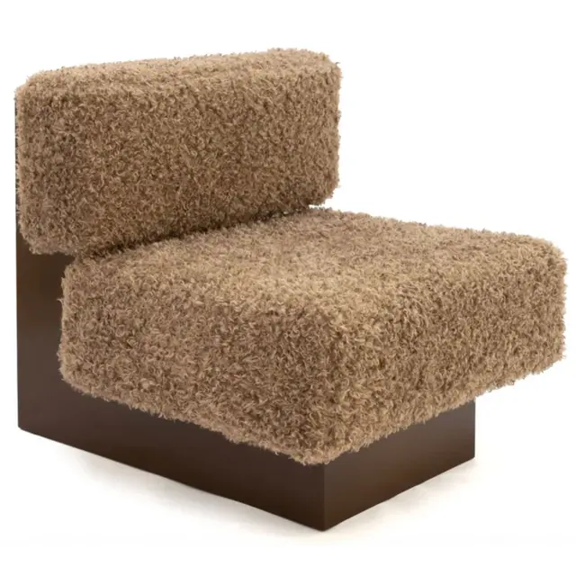 Fotel object087, tapicerka Furry, stal, NG Design - WYMIARY