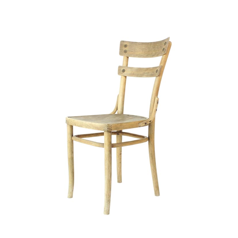 Krzesło bistro, dąb brązowy, sklejka beżowa, Thonet, lata 20.