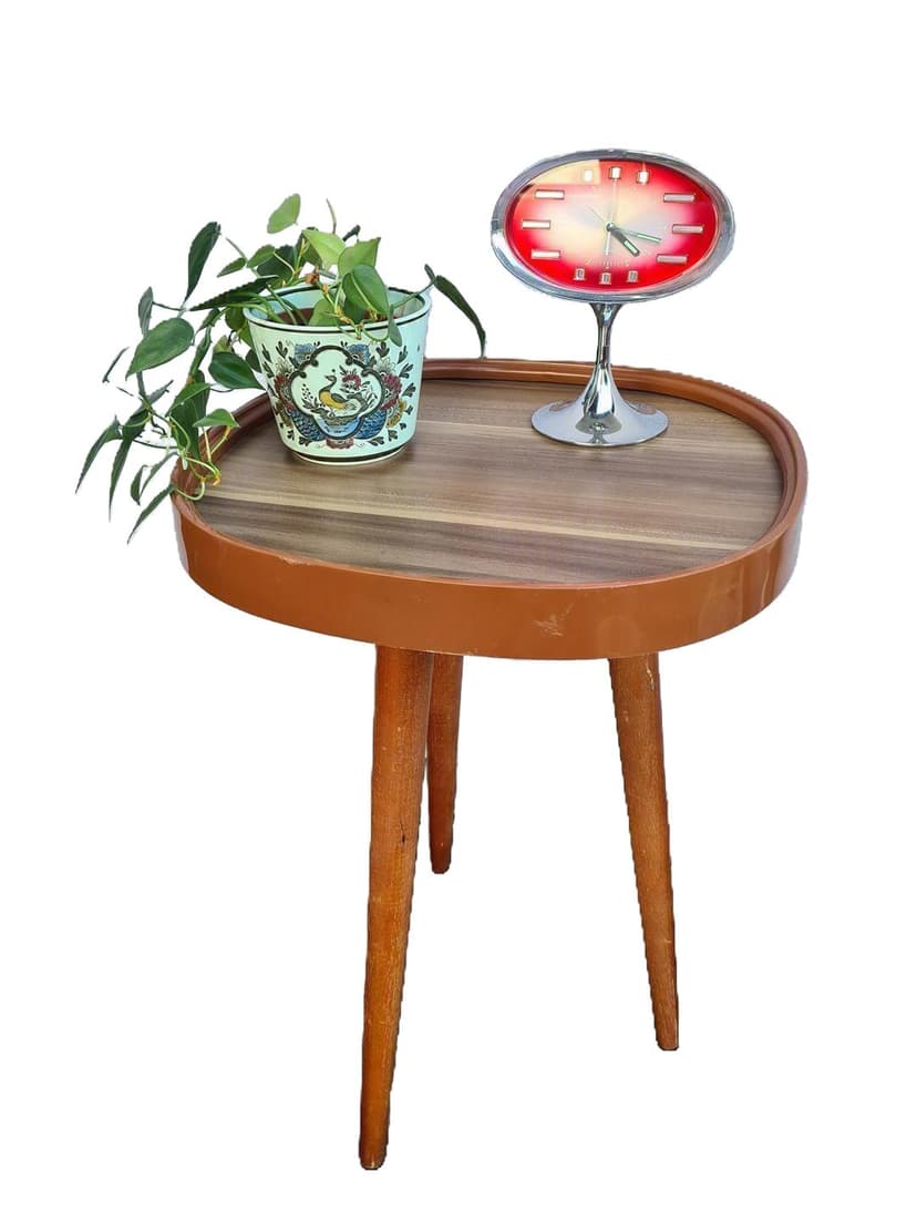 Coffee table, brown wood, 1970s