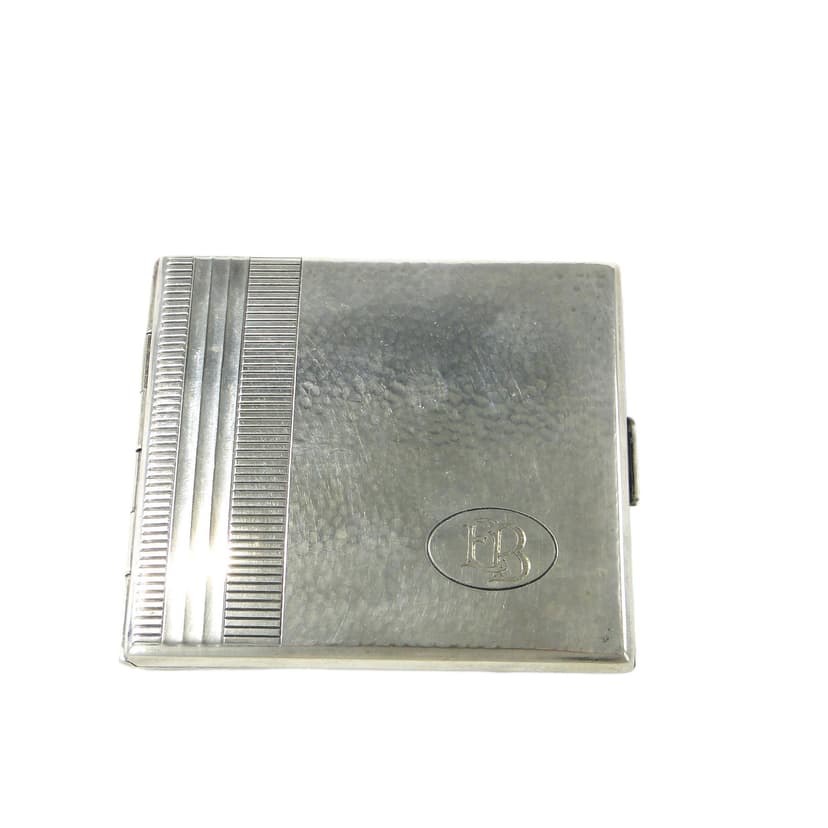 Cigarette Case Art Deco, silver-plated alpaca, 1930s