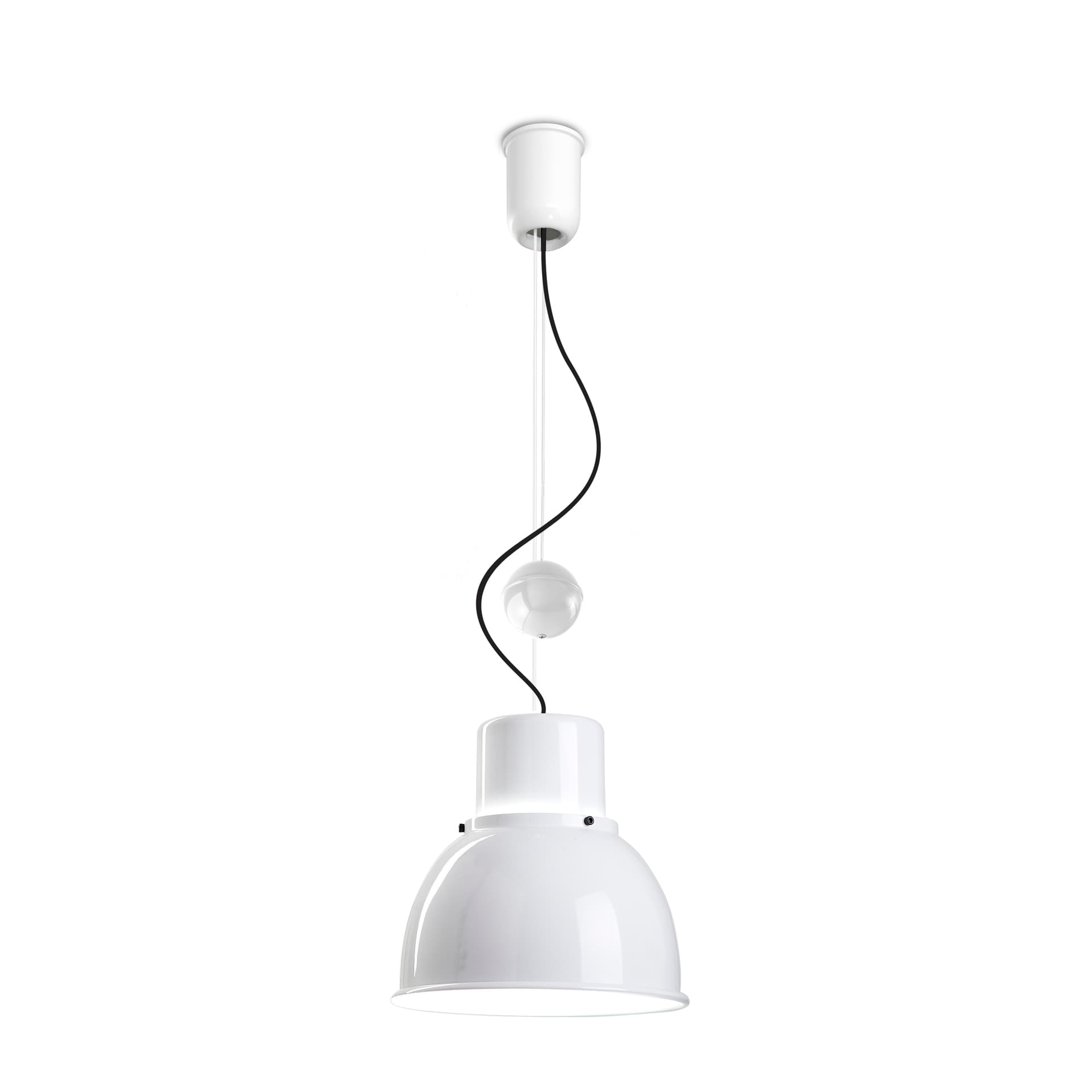 Lampa wisząca Reflex Mini z regulacją wysokości biała, stal, TAR