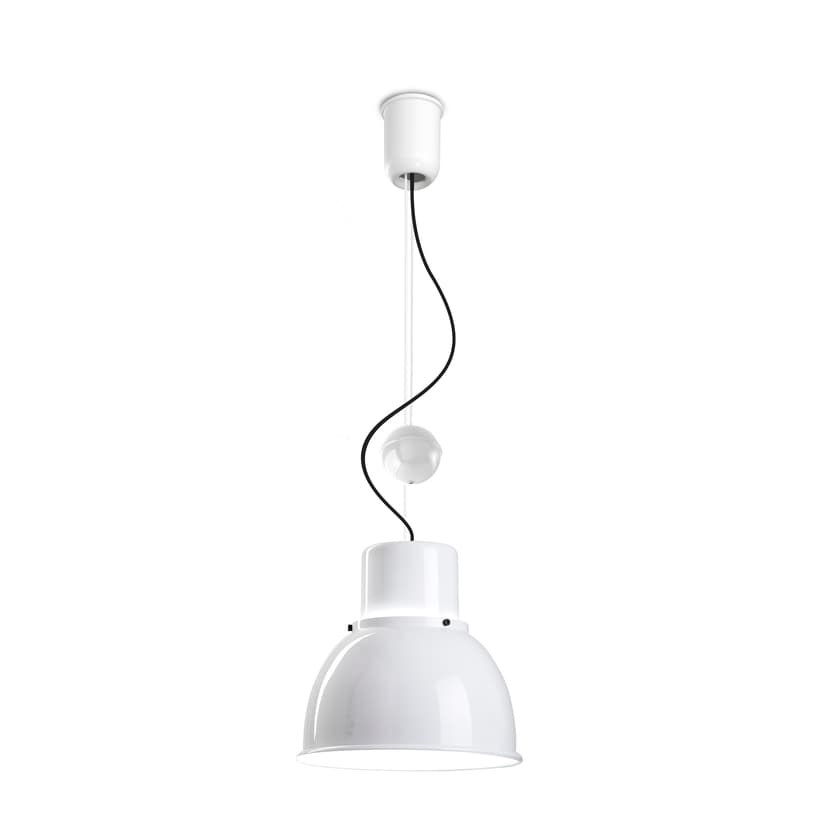 Pendant lamp Reflex Mini with height adjustment white, steel, TAR