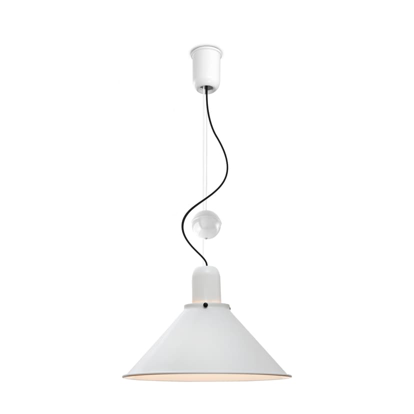Pendant lamp Reflex Cone with height adjustment white, steel, TAR