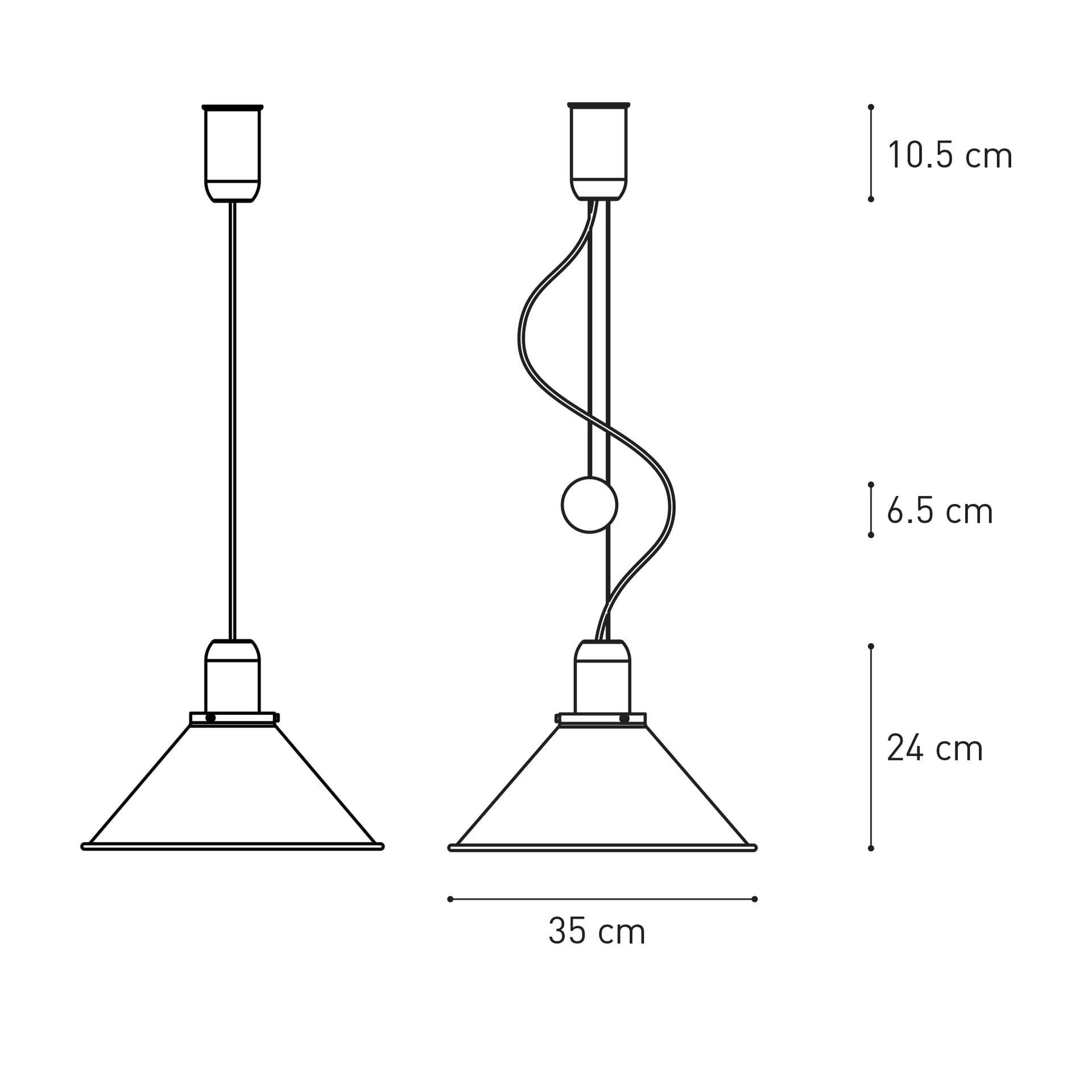 Lampa wisząca Reflex Stożek czarna, stal, TAR - 344319