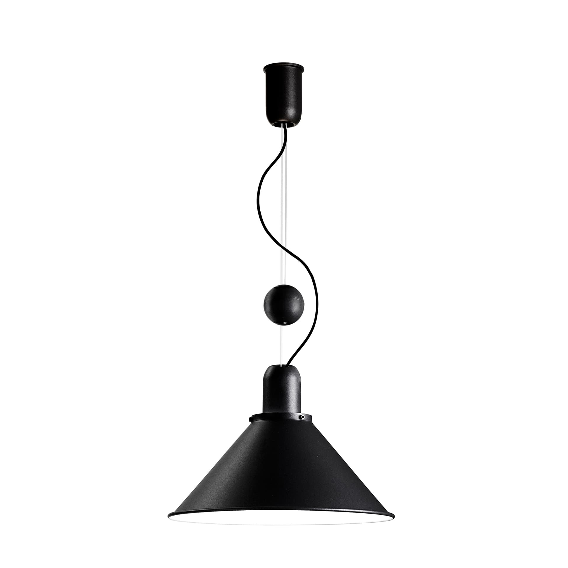 Lampa wisząca Reflex Stożek z regulacją wysokości czarna strukturalna, stal, TAR