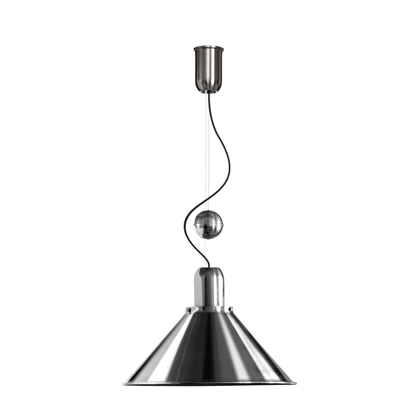 Pendant lamp Reflex Cone with height adjustment silver, stainless steel, TAR