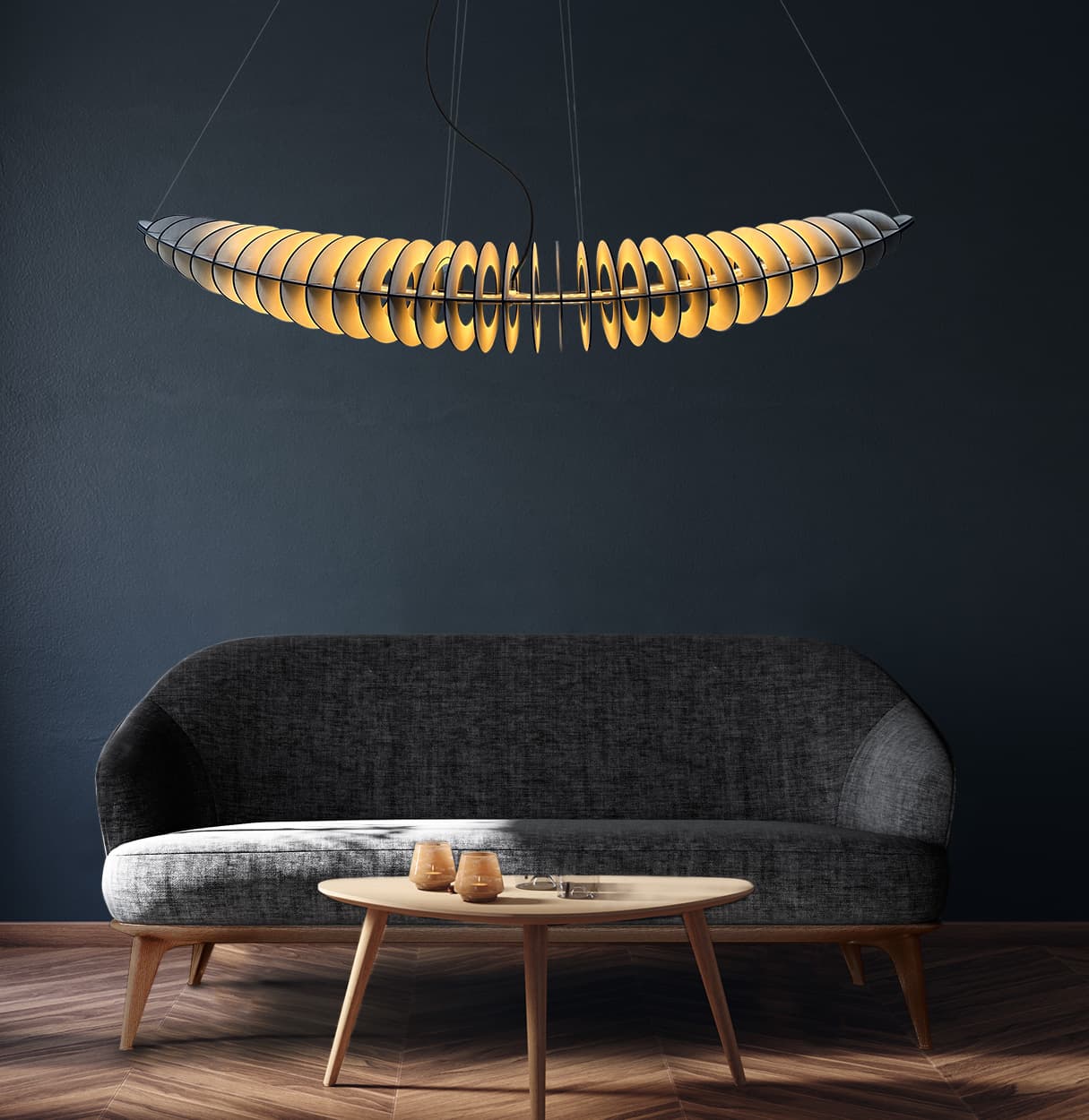 Lampa wisząca Zeppelin Led 150 cm, naturalna brzoza, TAR - 344540
