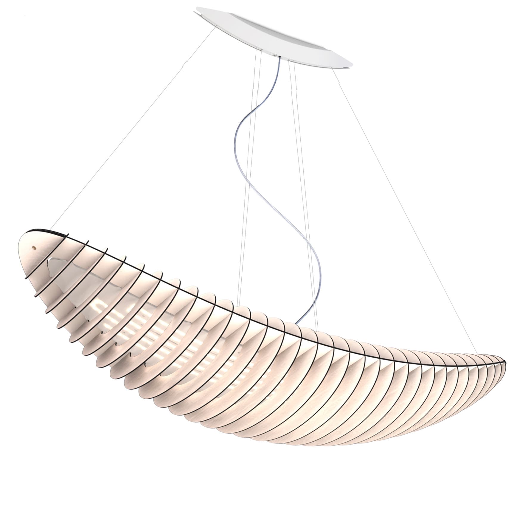 Lampa wisząca Zeppelin Led 150 cm, brzoza bielona, TAR - 344535