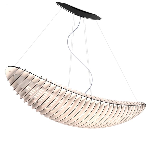 Lampa wisząca Zeppelin Led 150 cm ze ściemniaczem, brzoza bielona, TAR - WYMIARY
