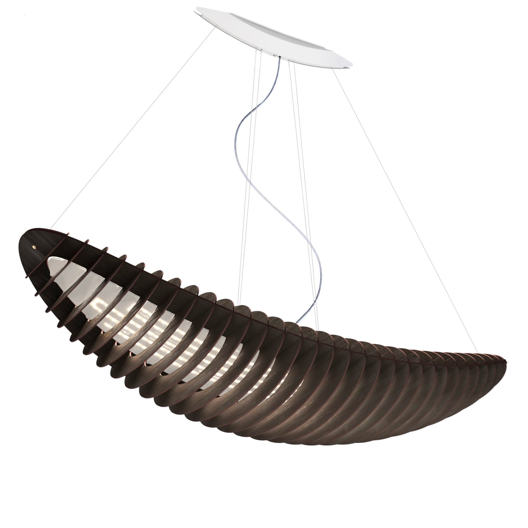 Lampa wisząca Zeppelin Led 150 cm ze ściemniaczem, sklejka brzozowa czarna, TAR - 344527