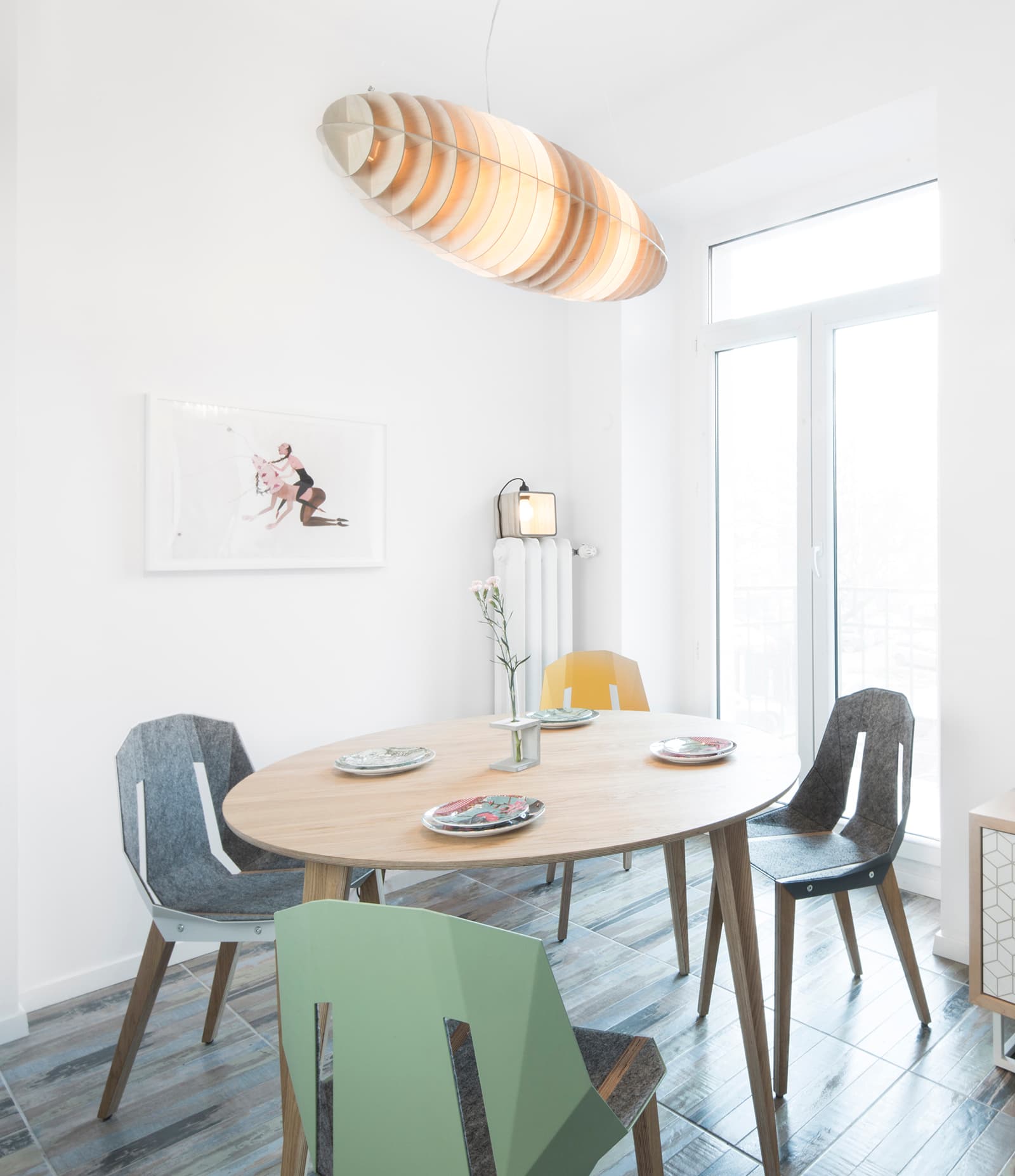 Lampa wisząca Zeppelin Round 90 cm naturalna brzoza, TAR - 344518