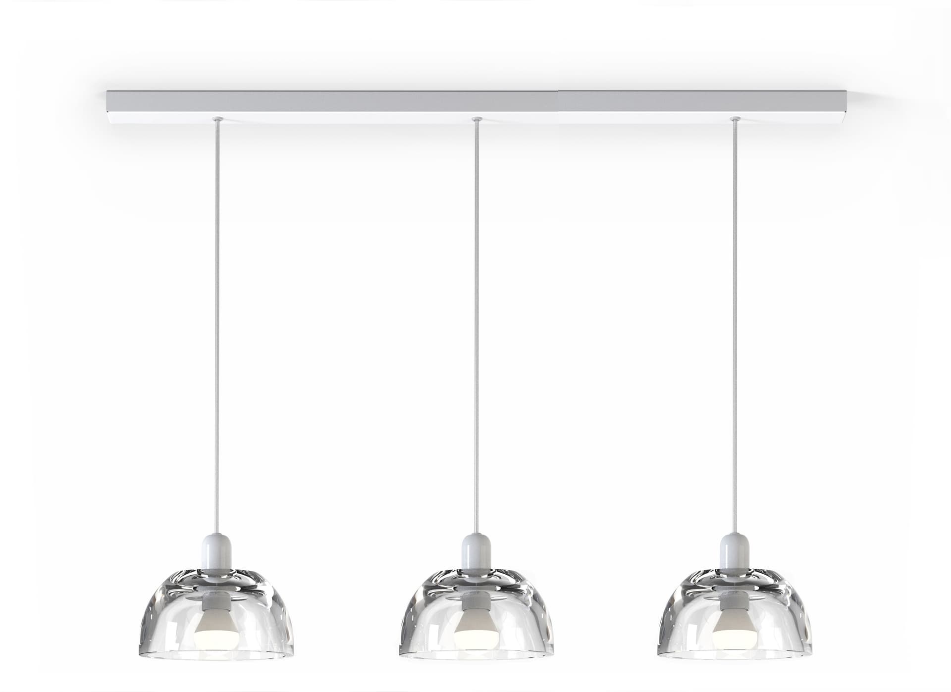 Triple pendant lamp Avocado Pendant, white, glass, steel, TAR