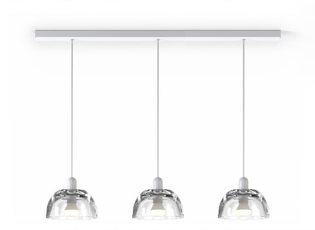Triple pendant lamp Avocado Pendant, white, glass, steel, TAR - DIMENSION