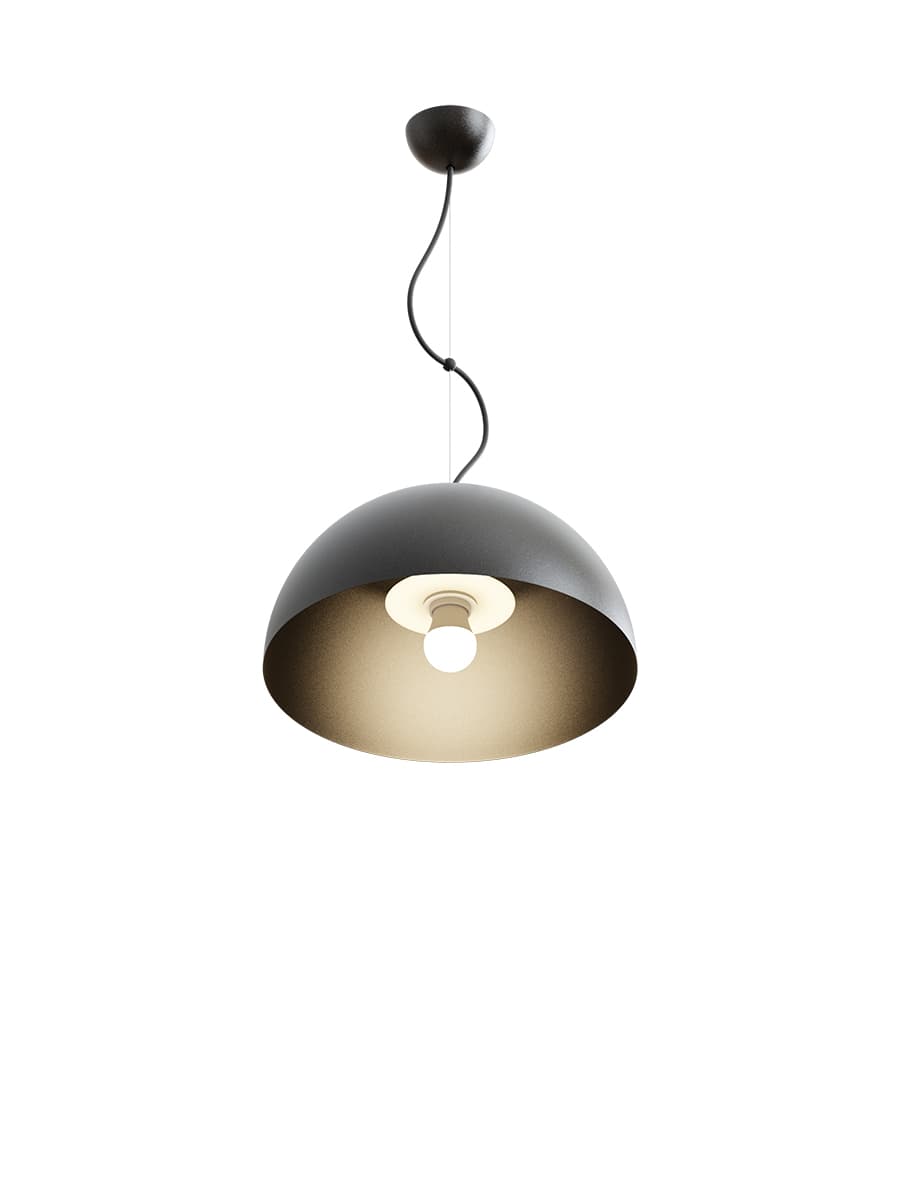 Pendant lamp Cocco Hemisfera ⌀40 grey, steel, aluminum, TAR - 344610