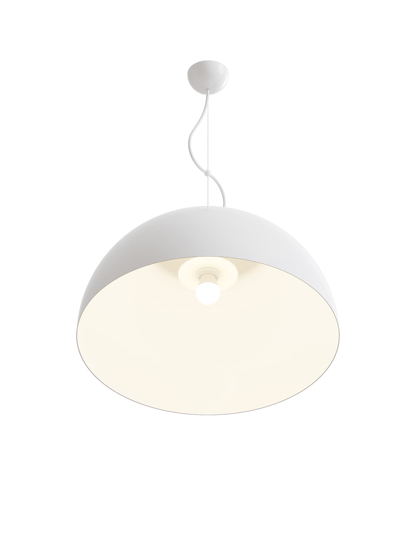 Pendant lamp Cocco Hemisfera ⌀60 white, metal, TAR - 344601