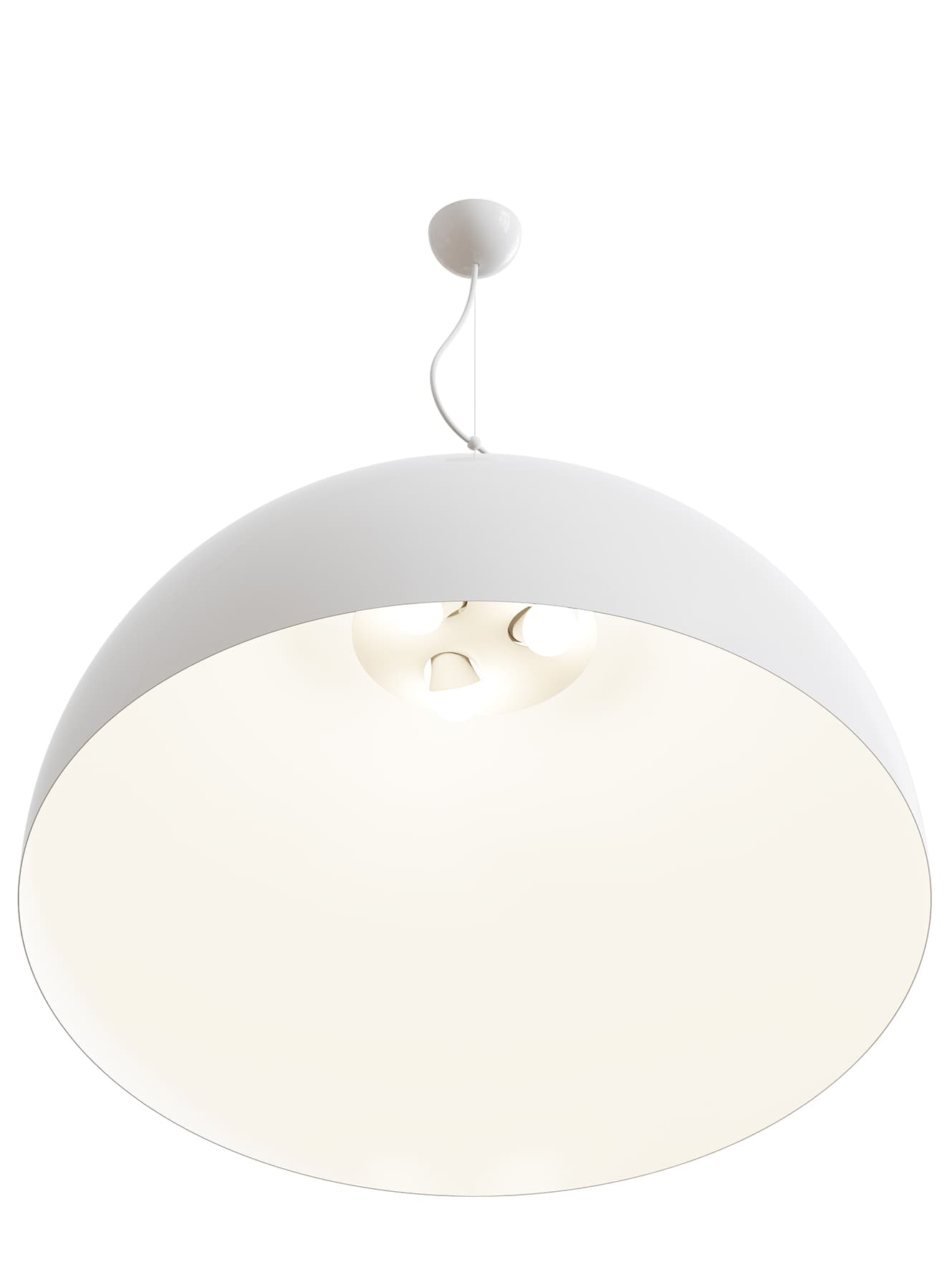 Pendant lamp Cocco Hemisfera triple ⌀60 white, steel, aluminum, TAR - 344666