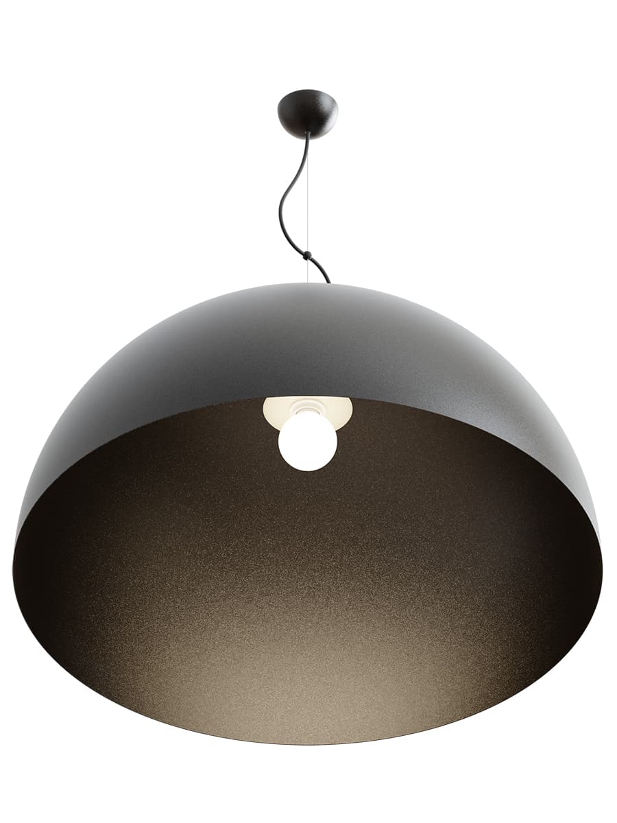 Pendant lamp Cocco Hemisfera ⌀90 grey, aluminum, TAR - 344584