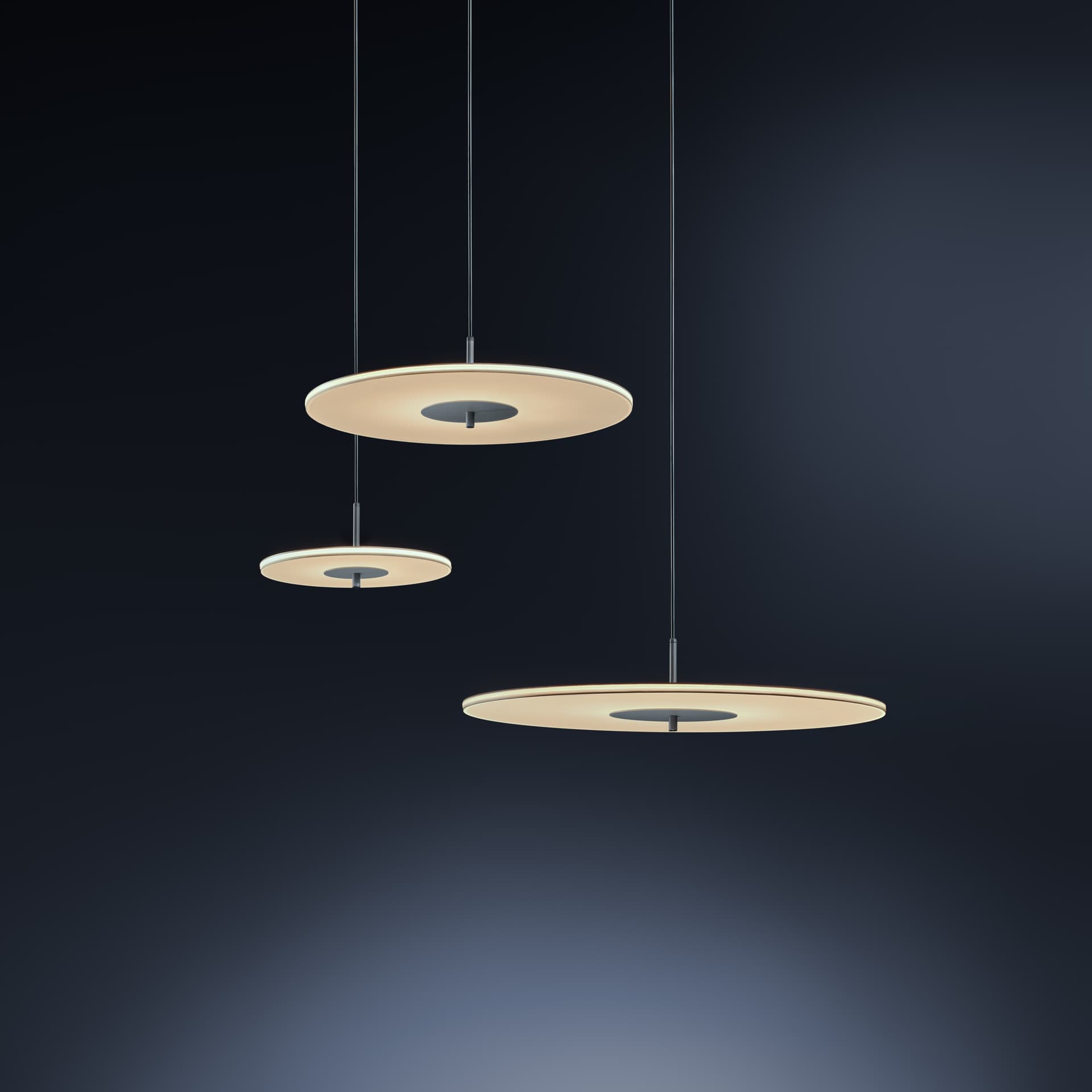 Pendant lamp Nova-280, smoked glass, grey metal, TAR - 344569