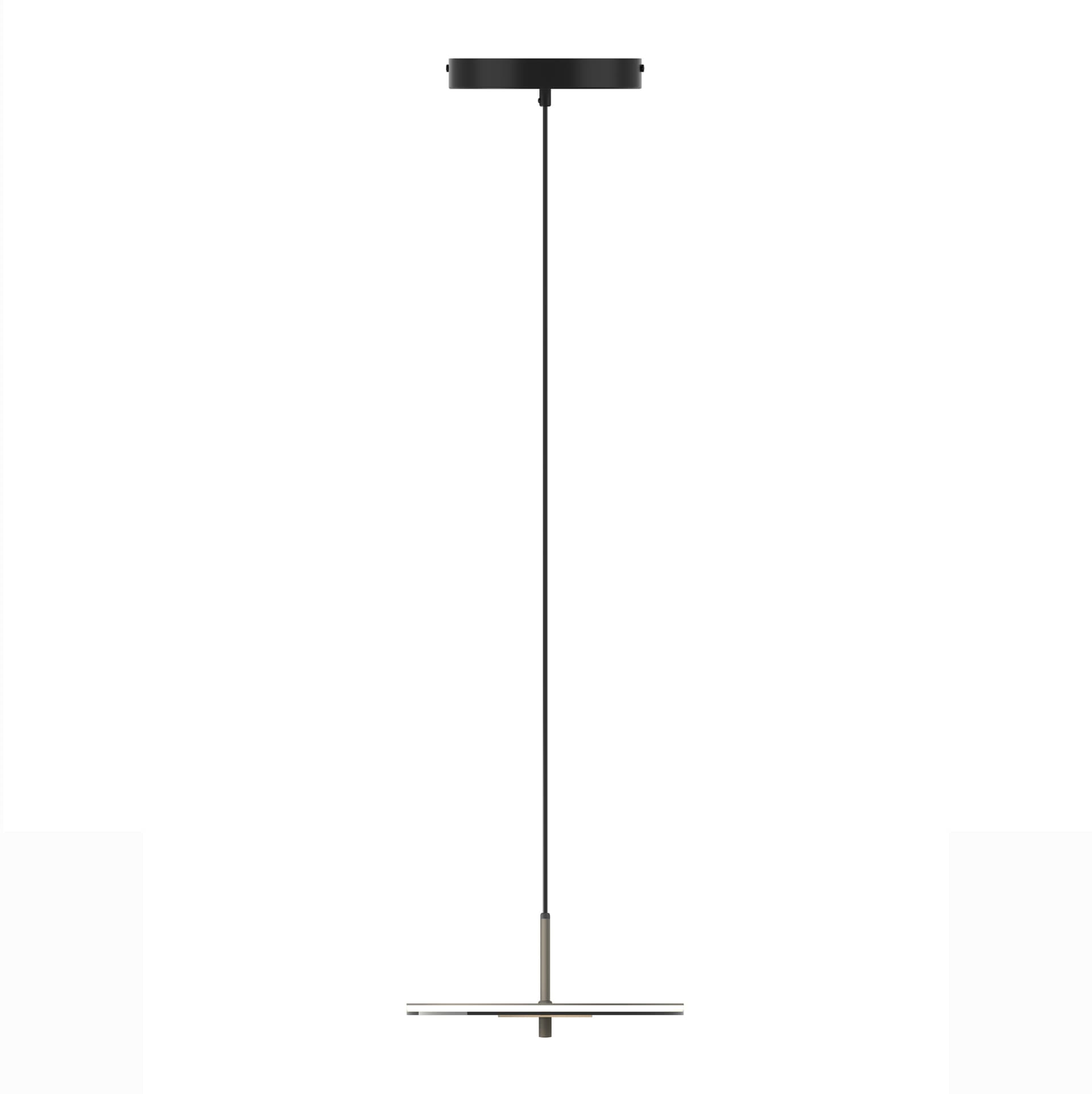 Pendant lamp Nova-280, smoked glass, grey metal, TAR - 344573