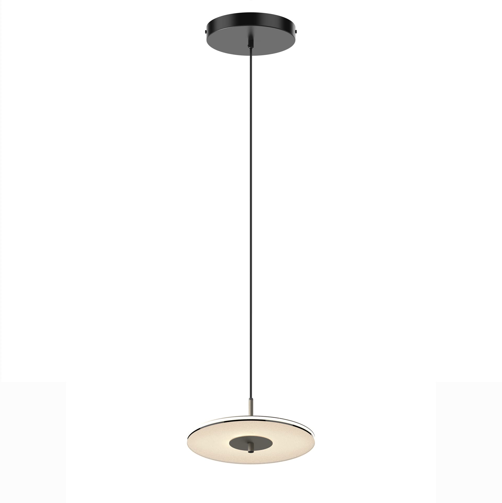 Pendant lamp Nova-280, smoked glass, grey metal, TAR