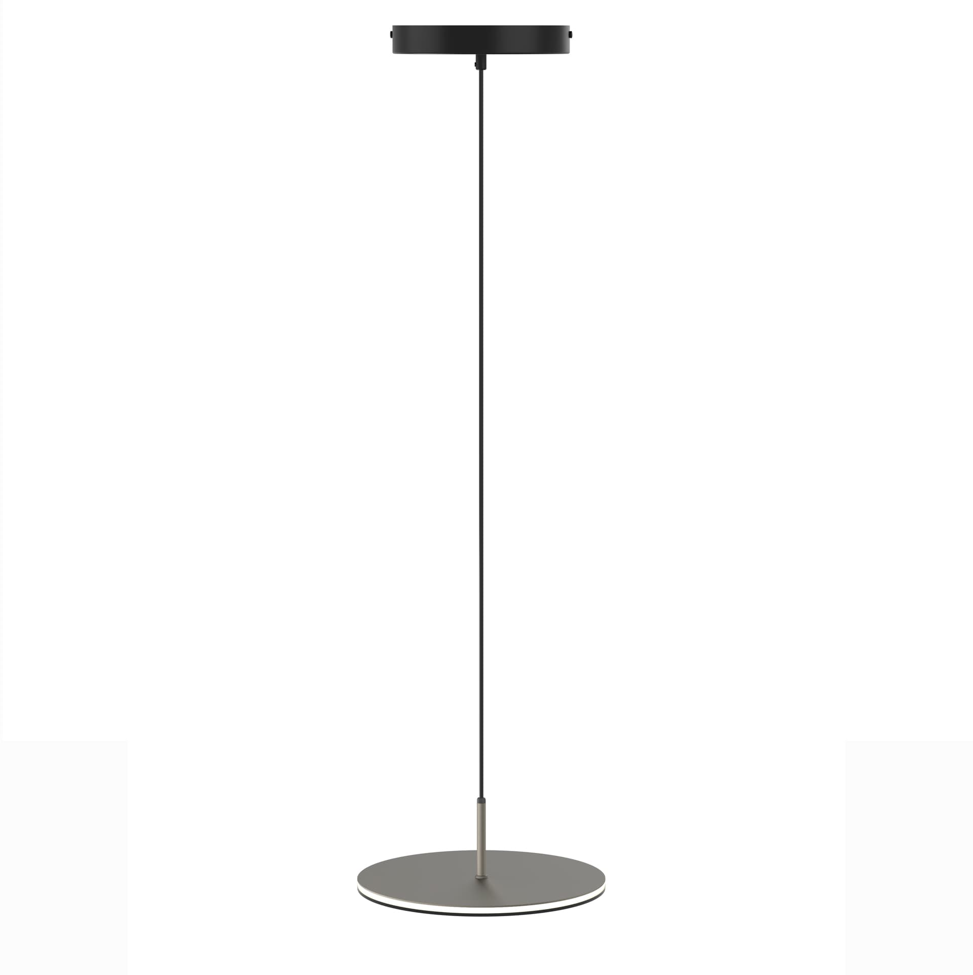 Pendant lamp Nova-280, smoked glass, grey metal, TAR - 344572