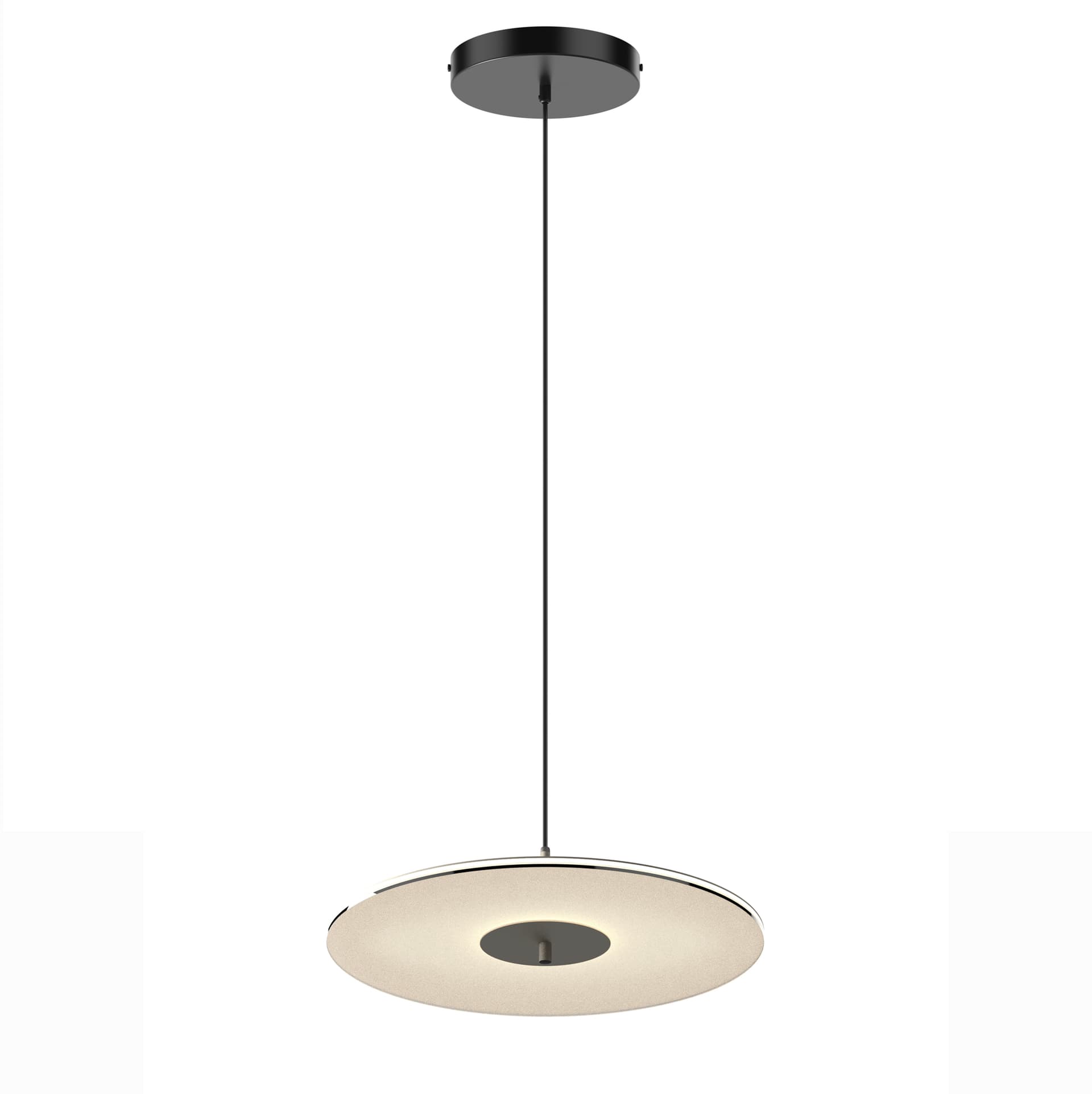 Pendant lamp Nova-450, smoked glass, taupe metal, TAR