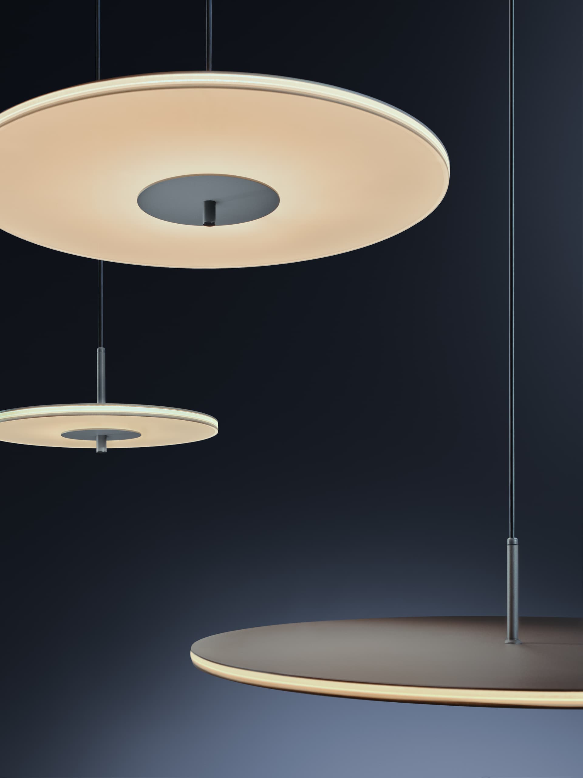 Pendant lamp Nova-450, smoked glass, taupe metal, TAR - 344563