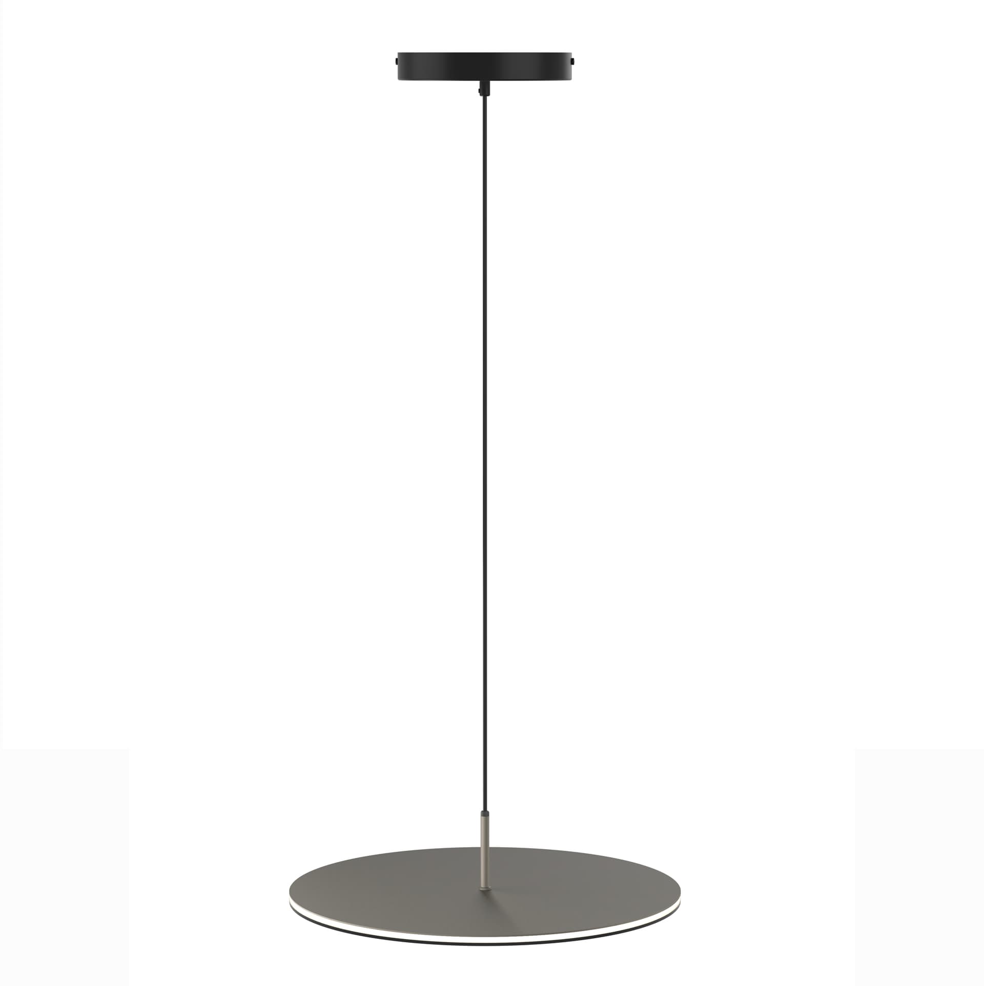 Pendant lamp Nova-450, smoked glass, taupe metal, TAR - 344565