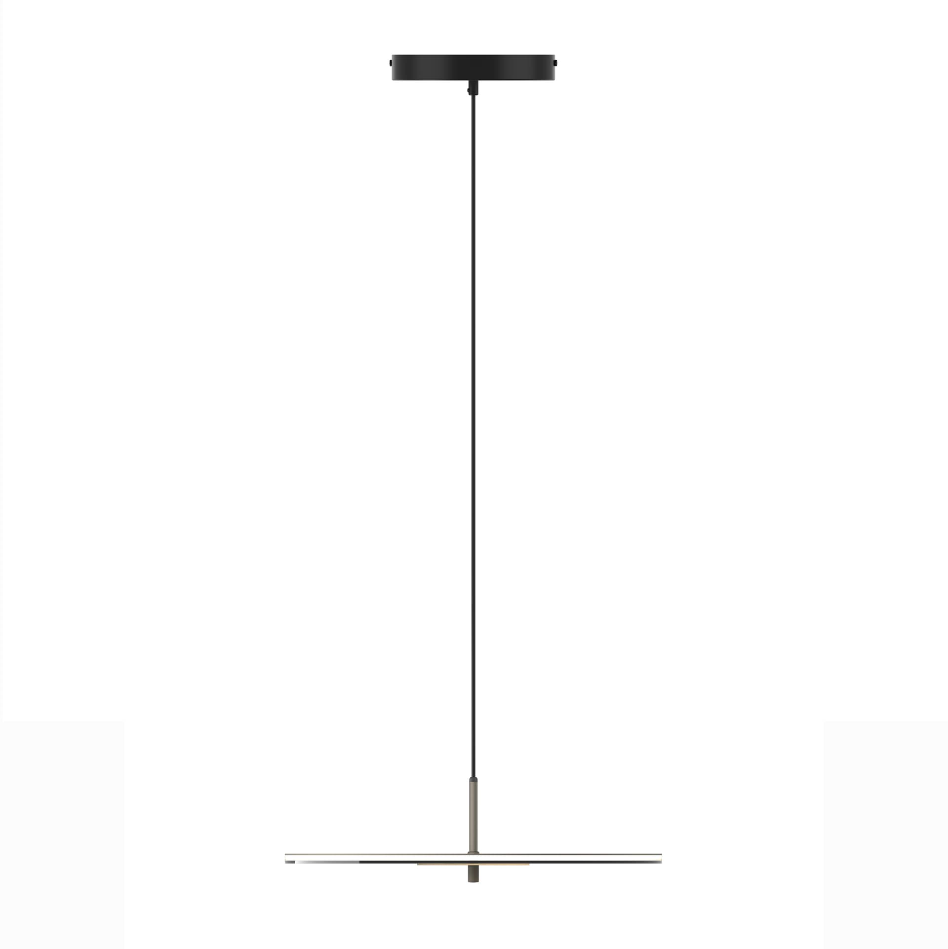 Pendant lamp Nova-450, smoked glass, taupe metal, TAR - 344566