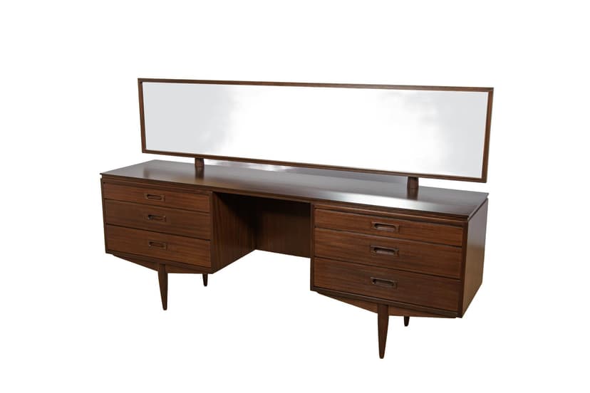 Dressing Table, rosewood brown, glass, United Kingdom, 1960s.