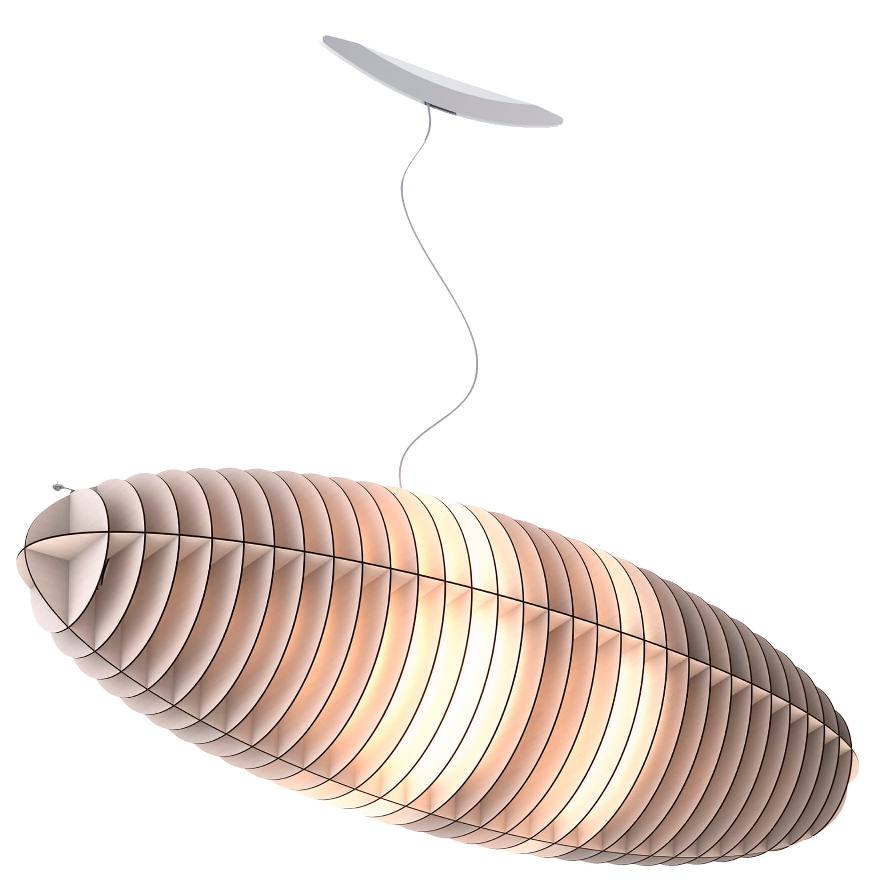 Lampa wisząca Zeppelin Round 90 cm brzoza bielona, TAR