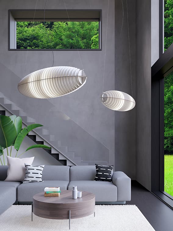 Lampa wisząca Zeppelin Round 90 cm brzoza bielona, TAR - 345679