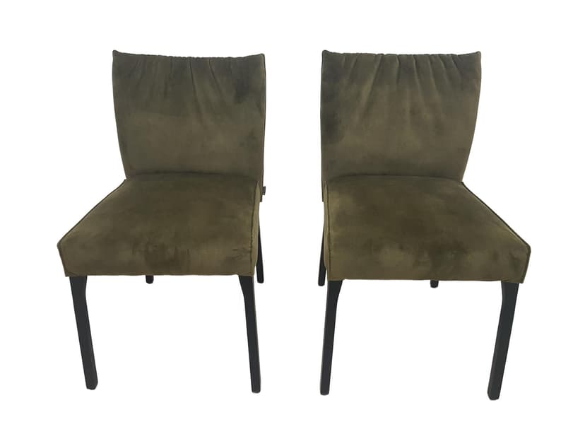 Pair of chairs, Musterring, green velvet, black steel, Musterring