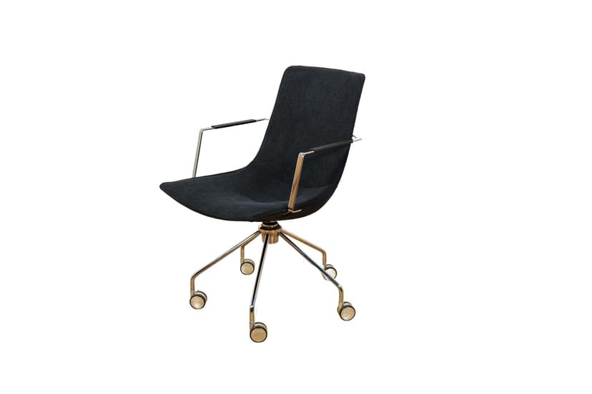 Office chair Comet, black fabric, silver aluminium, by G. Allard, Lammhults, Sweden, 1990s.