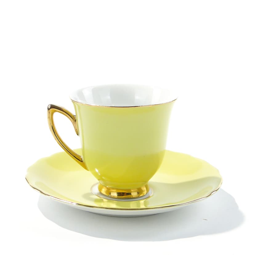 Coffee cup, white porcelain, gilt, Rudolf Kämpf, Czechoslovakia, 1950s