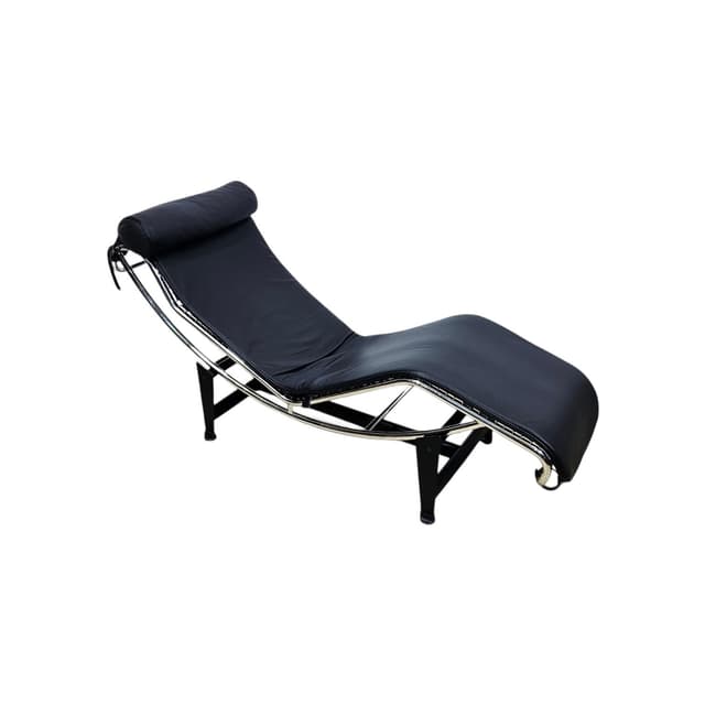 Chaise longue LC4, black leather, chrome steel, 1980s - DIMENSION