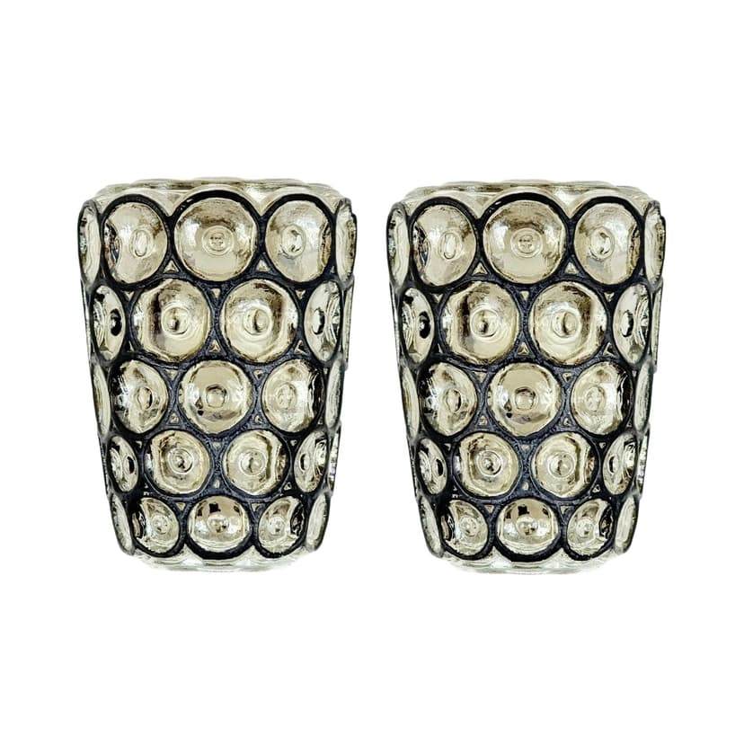 Pair of wall sconces, transparent glass, Limburg, Germany, 1960s