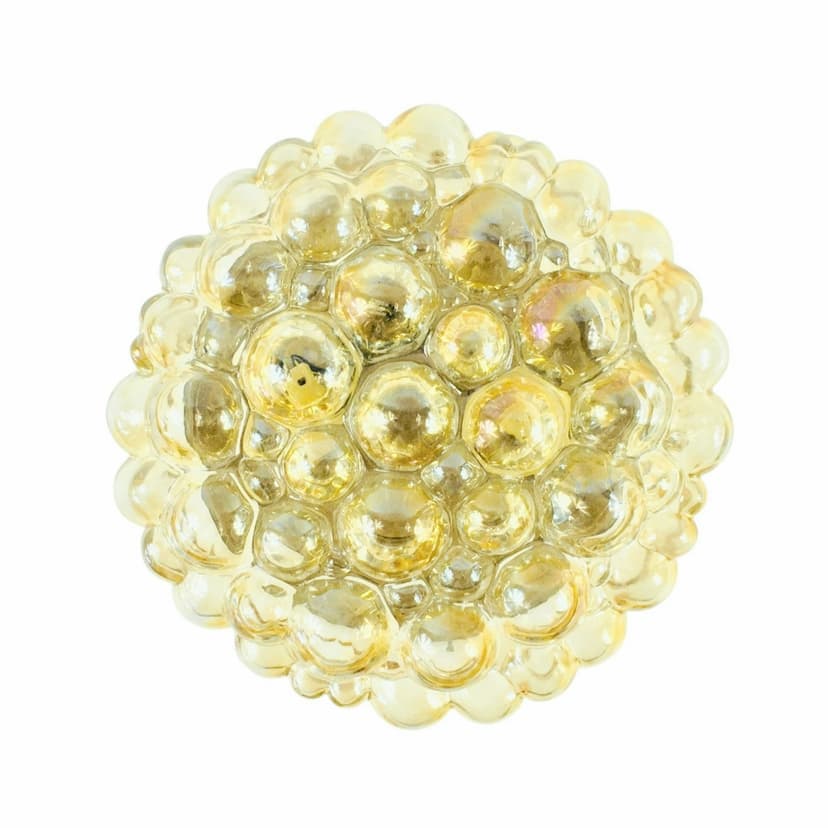 Ceiling lamp Bubble, light amber glass, by H. Tynell, Limburg, Germany, 1970s.