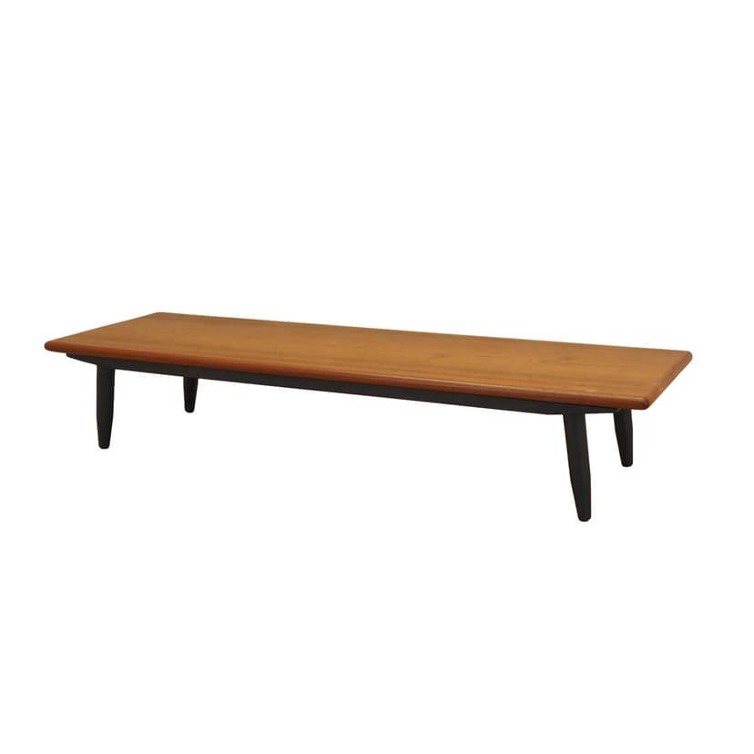 Lowboard, brown teak, black wood, Denmark, 1970s.