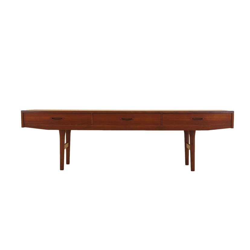 Lowboard, brown teak, wood, Denmark, 1960s.