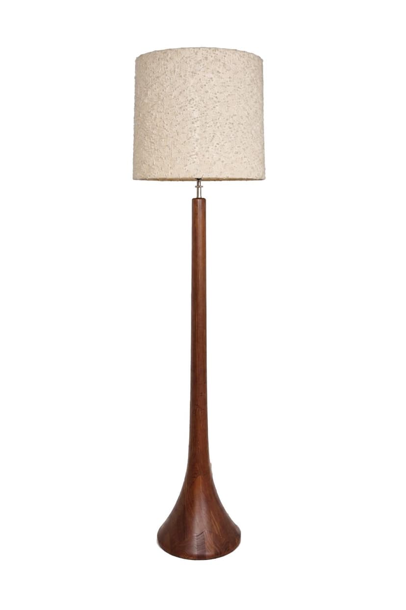Floor lamp, teak, by L. Brams, Denmark, 1960s.