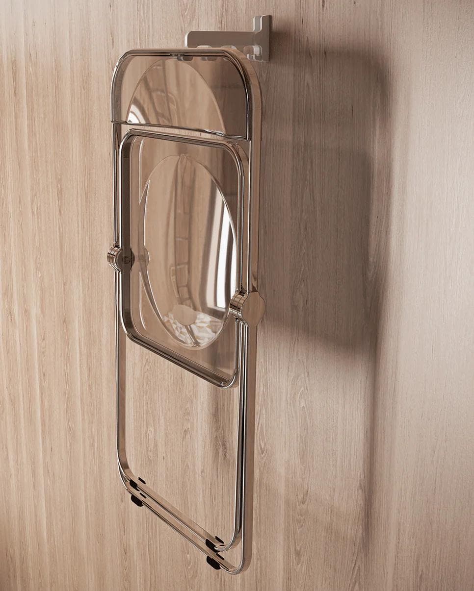 Folding chair Plia, transparent, chrome, by G. Piretti, Anonima Castelli - 348069