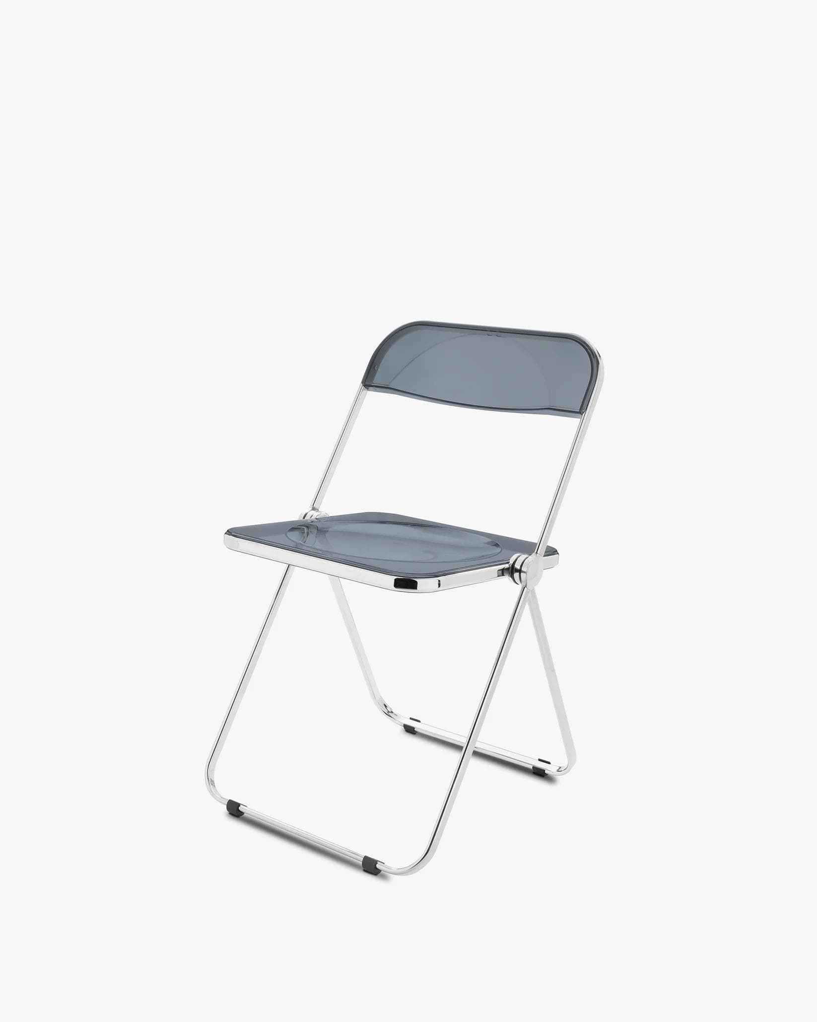Folding chair Plia, blue, chrome, by G. Piretti, Anonima Castelli