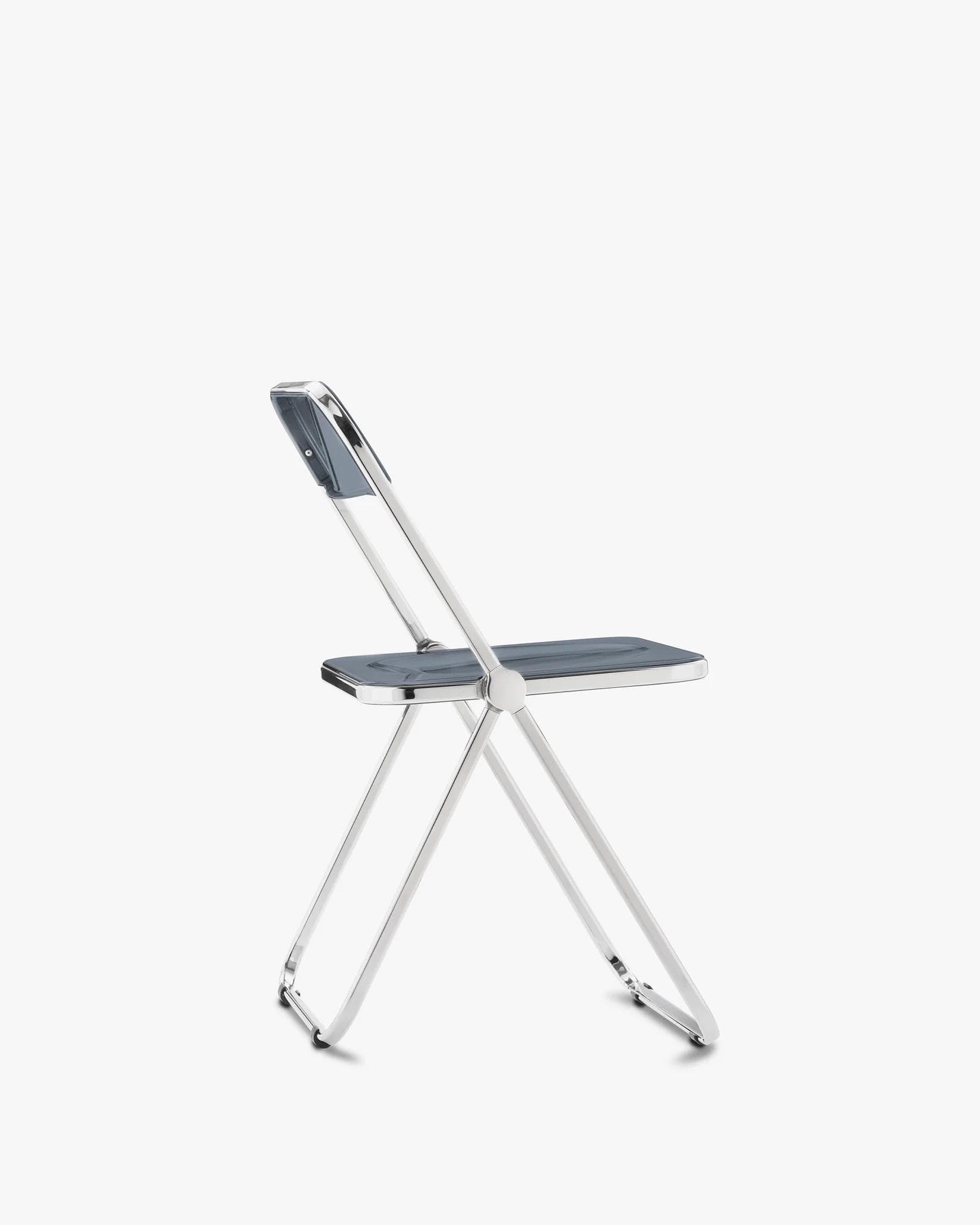 Folding chair Plia, blue, chrome, by G. Piretti, Anonima Castelli - 348558
