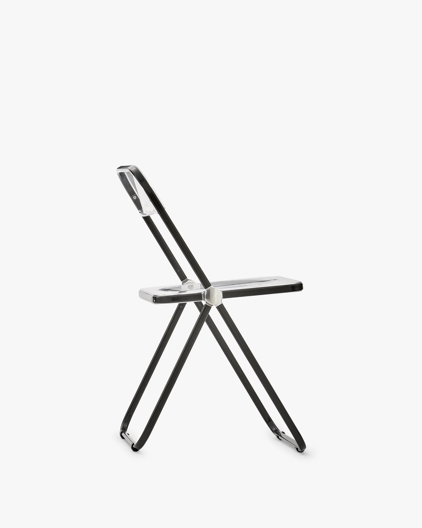 Folding chair Plia, transparent, black, by G. Piretti, Anonima Castelli - 348540