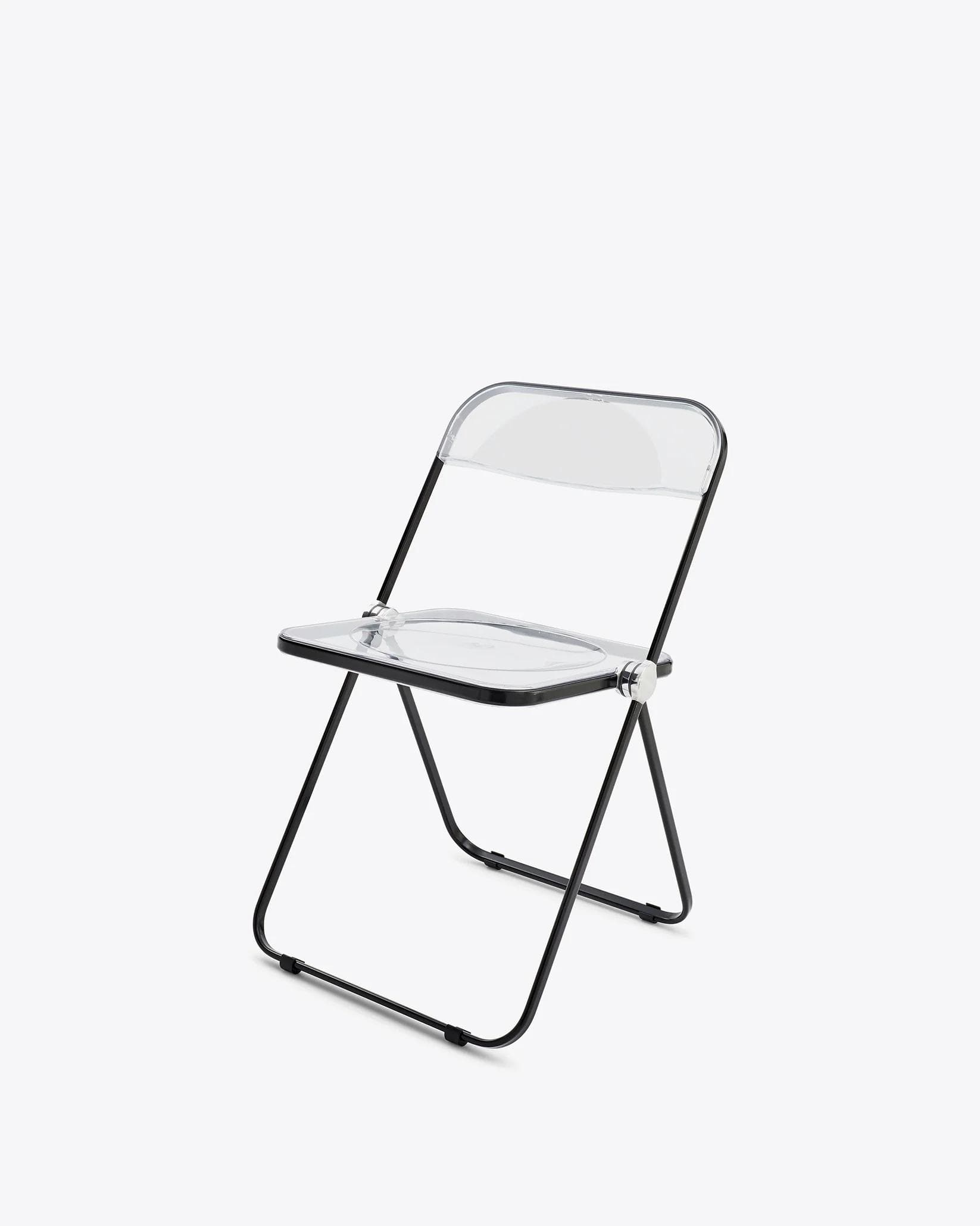 Folding chair Plia, transparent, black, by G. Piretti, Anonima Castelli