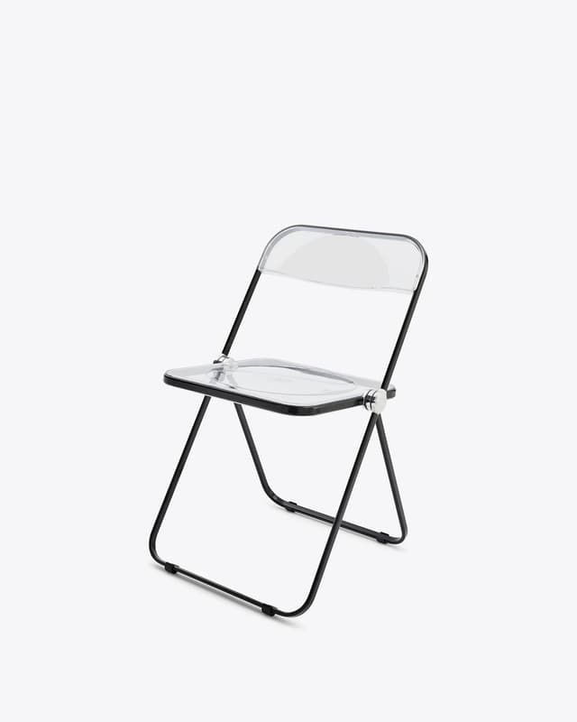 Folding chair Plia, transparent, black, by G. Piretti, Anonima Castelli - DIMENSION