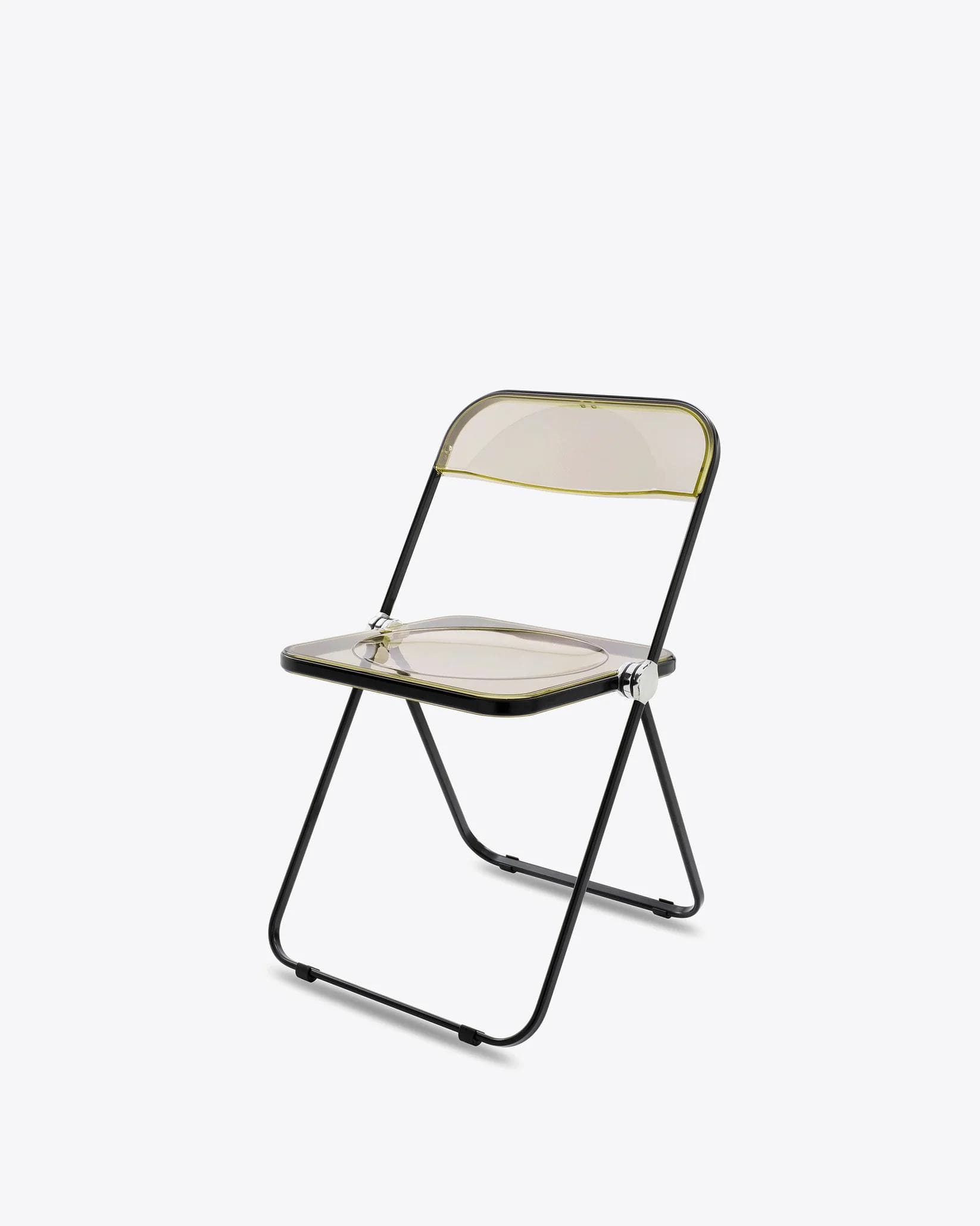 Plia folding chair, yellow, black, by G. Piretti, Anonima Castelli