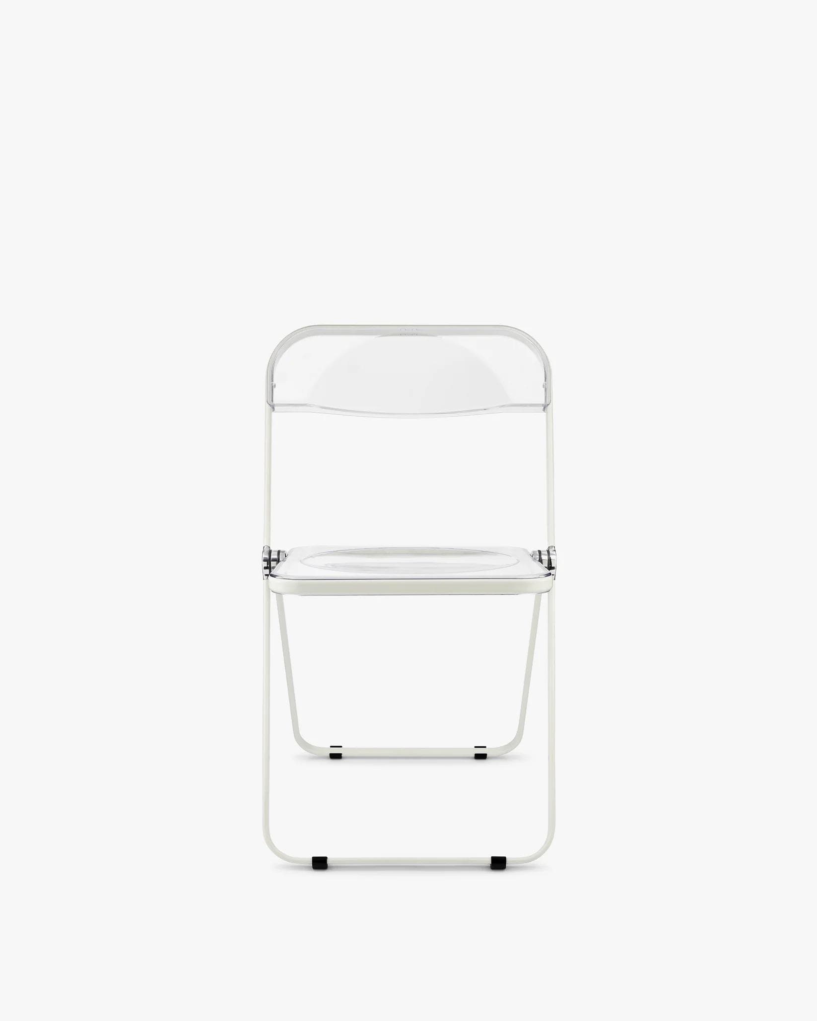 Folding chair Plia, transparent, white, by G. Piretti, Anonima Castelli - 348509