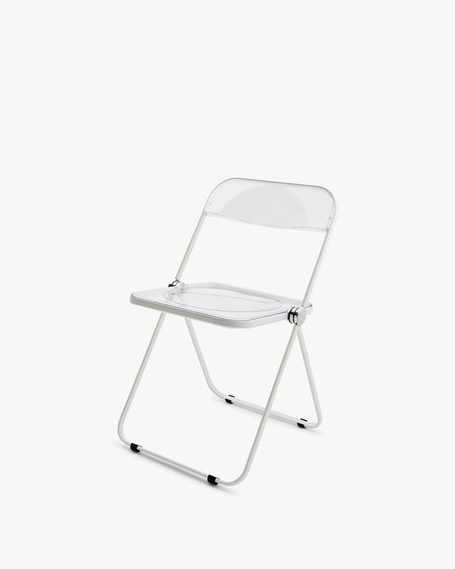 Folding chair Plia, transparent, white, by G. Piretti, Anonima Castelli - DIMENSION